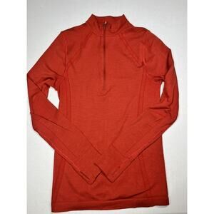 Equestrian Goode Rider Red 1/4 Zip Pullover Long Sleeve Wool Blend SIze M